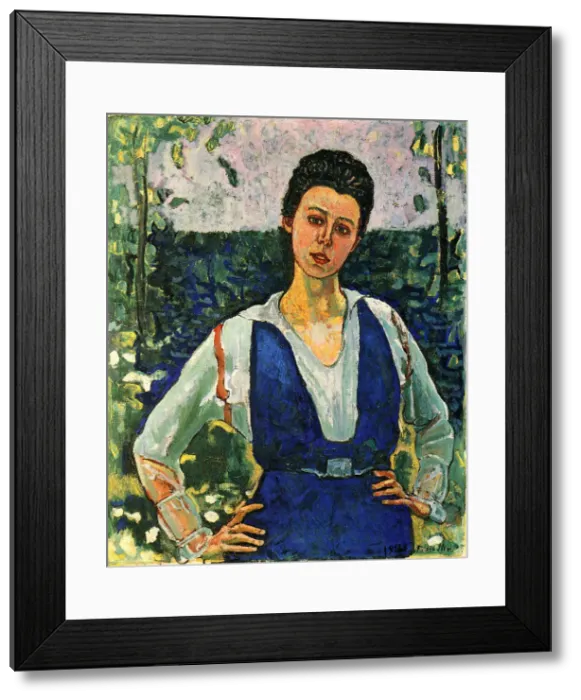 Framed Print : Portrait of Gertrud Muller in the garden, 1916 Framed Print : Portrait of Gertrud Muller in the garden, 1916