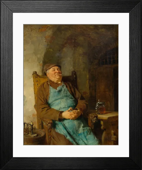 Framed Print : Brew master smoking a cigar, 1882 Framed Print : Brew master smoking a cigar, 1882