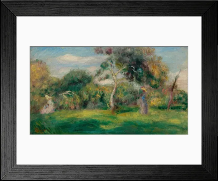 Framed Print : Meadow, trees and women, ca 1899 Framed Print : Meadow, trees and women, ca 1899