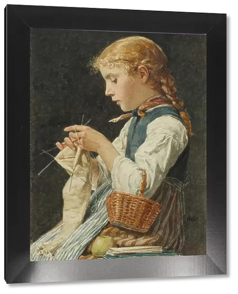 Girl Knitting, c. 1886
