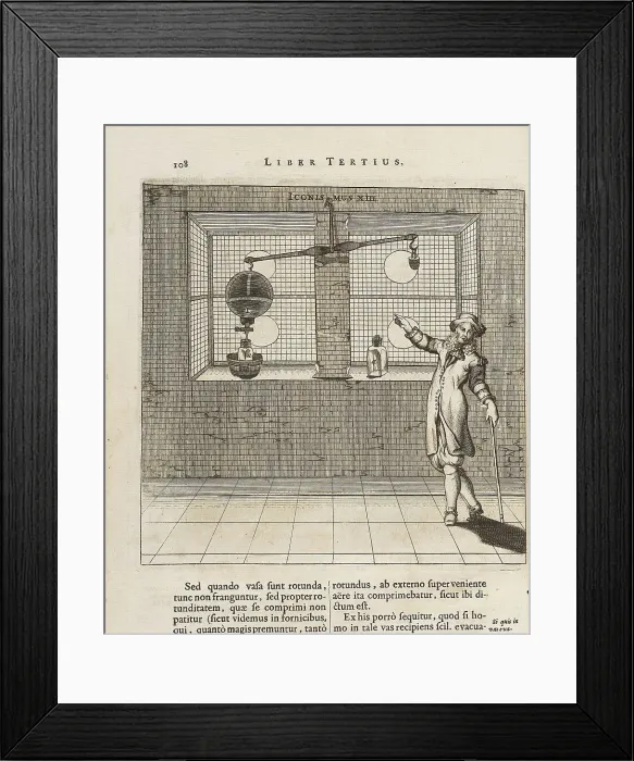 Framed Print : Illustration to the first edition of Experimenta Nova von Otto von Guericke, 1672 Framed Print : Illustration to the first edition of Experimenta Nova von Otto von Guericke, 1672