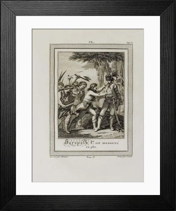 Framed Print : The Death of Yaropolk Svyatoslavich. 980 (From Histoire de Russie by Blin de Sainmore), 1797 Framed Print : The Death of Yaropolk Svyatoslavich. 980 (From Histoire de Russie by Blin de Sainmore), 1797