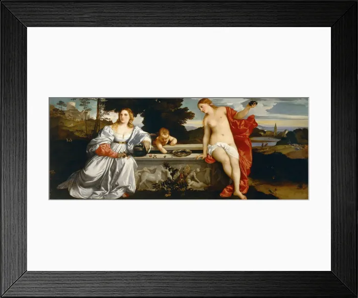 Framed Print : Sacred and Profane Love, ca 1515 Framed Print : Sacred and Profane Love, ca 1515