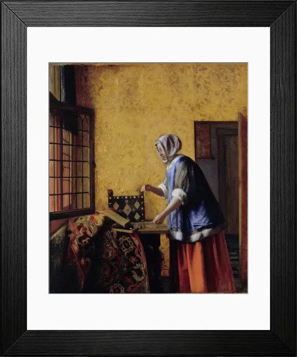 Framed Print : Woman Weighing Gold, ca 1662 Framed Print : Woman Weighing Gold, ca 1662