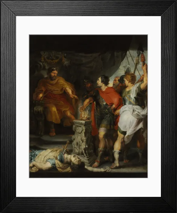 Framed Print : Mucius Scaevola before Porsenna, c. 1618 Framed Print : Mucius Scaevola before Porsenna, c. 1618