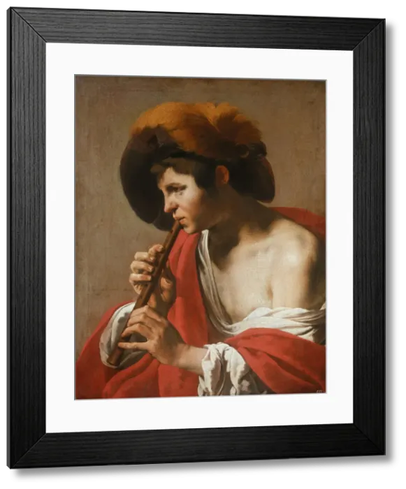 Framed Print : Flute Player, 1621