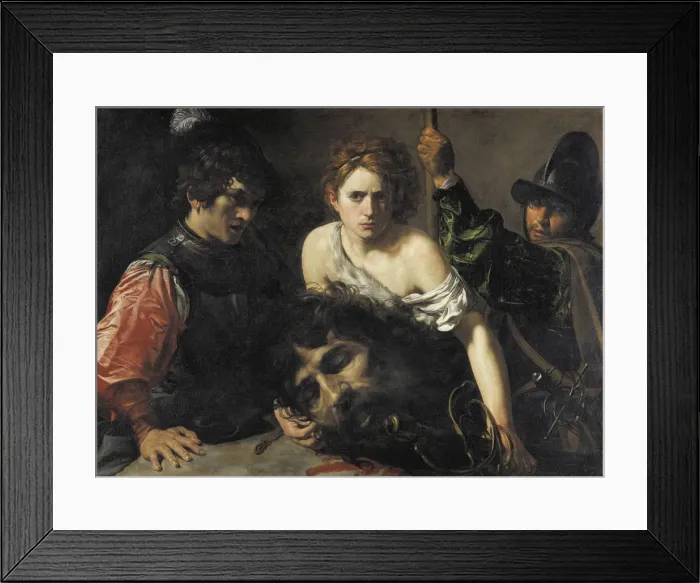 Framed Print : David with the Head of Goliath and two Soldiers, c. 1615 Framed Print : David with the Head of Goliath and two Soldiers, c. 1615