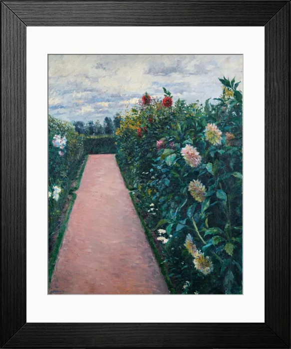 Framed Print : Garden Path with Dahlias in Petit Gennevilliers, 1890-1891 Framed Print : Garden Path with Dahlias in Petit Gennevilliers, 1890-1891