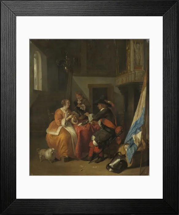 Framed Print : A Card Game, 1650s Framed Print : A Card Game, 1650s