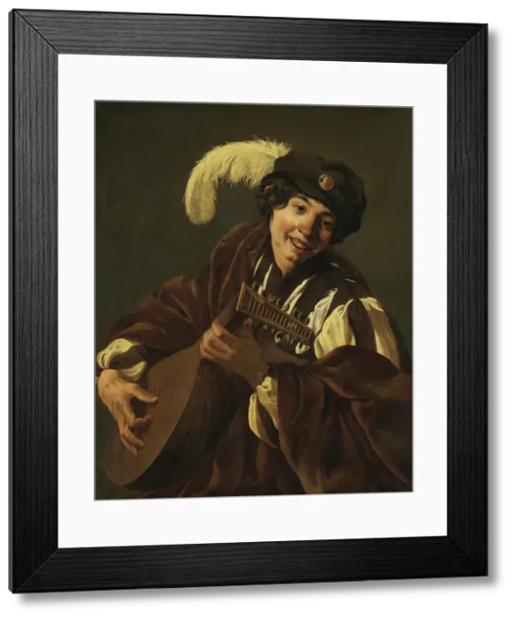 Framed Print : A Boy Playing the Lute (Hearing. From the Series The Five Senses), 1620s Framed Print : A Boy Playing the Lute (Hearing. From the Series The Five Senses), 1620s