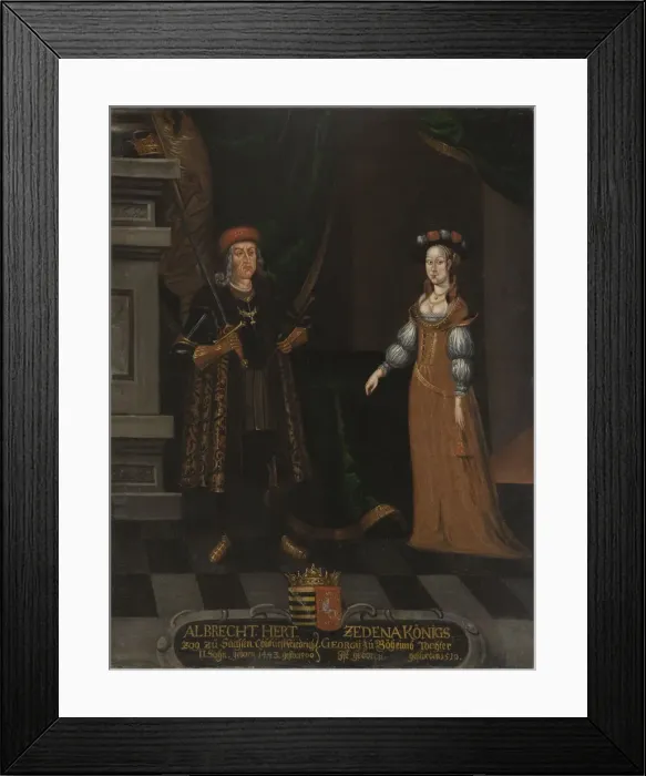Framed Print : Albert III (1443-1500), Duke of Saxony and Sidonie of Podebrady (1449-1510) Framed Print : Albert III (1443-1500), Duke of Saxony and Sidonie of Podebrady (1449-1510)