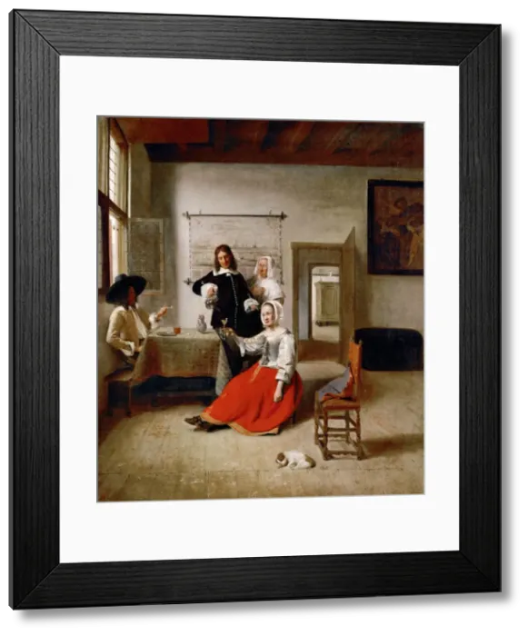 Framed Print : Young Woman Drinking, 1658