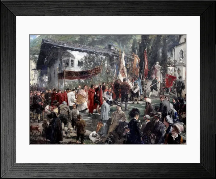Framed Print : Corpus Christi Procession at Hofgastein, 1880 Framed Print : Corpus Christi Procession at Hofgastein, 1880