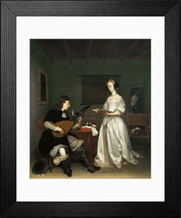 Framed Print : The Duet: Singer and Theorbo Player, 1669 Framed Print : The Duet: Singer and Theorbo Player, 1669