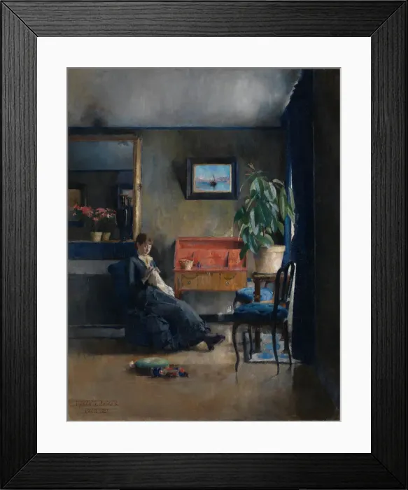 Framed Print : Blue Interior, 1883 Framed Print : Blue Interior, 1883