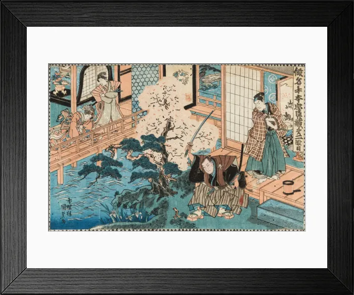 Framed Print : The Tale of the Forty-seven Ronin. Kakogawa Honzo and Momonoi Wakasanosuke, c. 1850 Framed Print : The Tale of the Forty-seven Ronin. Kakogawa Honzo and Momonoi Wakasanosuke, c. 1850