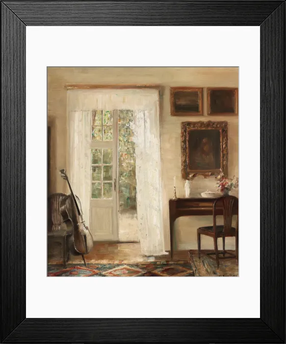 Framed Print : Interior with a cello Framed Print : Interior with a cello