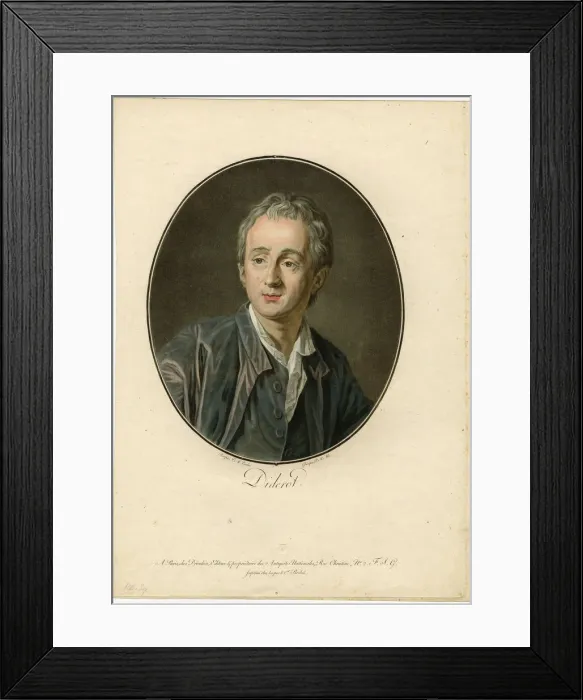 Framed Print : Portrait of Denis Diderot (1713-1784), 1793 Framed Print : Portrait of Denis Diderot (1713-1784), 1793