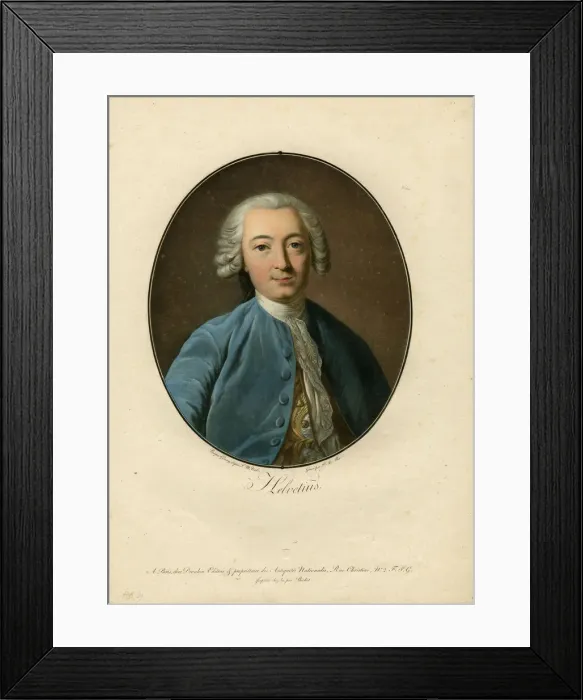 Framed Print : Portrait of Claude Adrien Helvetius (1715-1771), 1793-1794