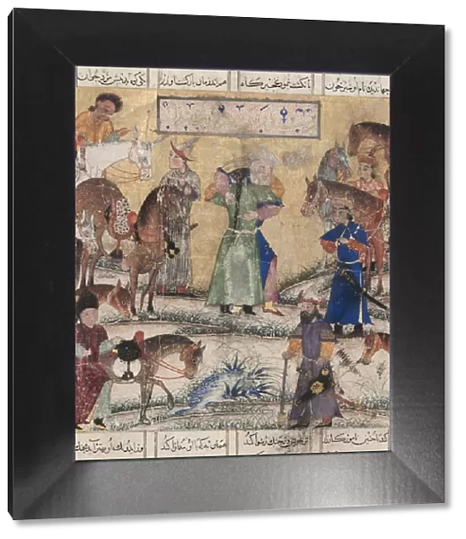 Bahman meets Zal. From the Shahnama (Book of Kings), 1335-1340