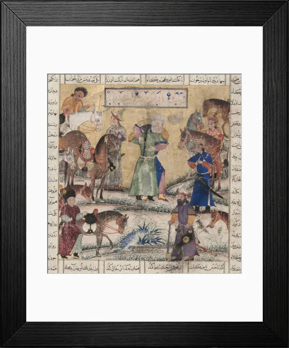 Framed Print : Bahman meets Zal. From the Shahnama (Book of Kings), 1335-1340 Framed Print : Bahman meets Zal. From the Shahnama (Book of Kings), 1335-1340