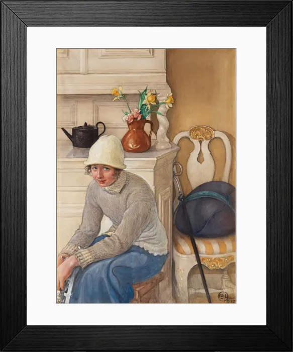Framed Print : Girl with ice skates, 1917 Framed Print : Girl with ice skates, 1917