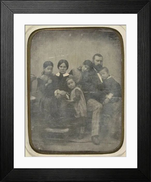 Framed Print : Jean-Francois Millet and his Family, 1854 Framed Print : Jean-Francois Millet and his Family, 1854