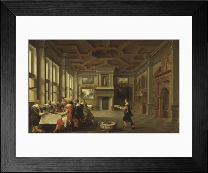 Framed Print : Distinguished Dinner Company in an Interior, 1631 Framed Print : Distinguished Dinner Company in an Interior, 1631