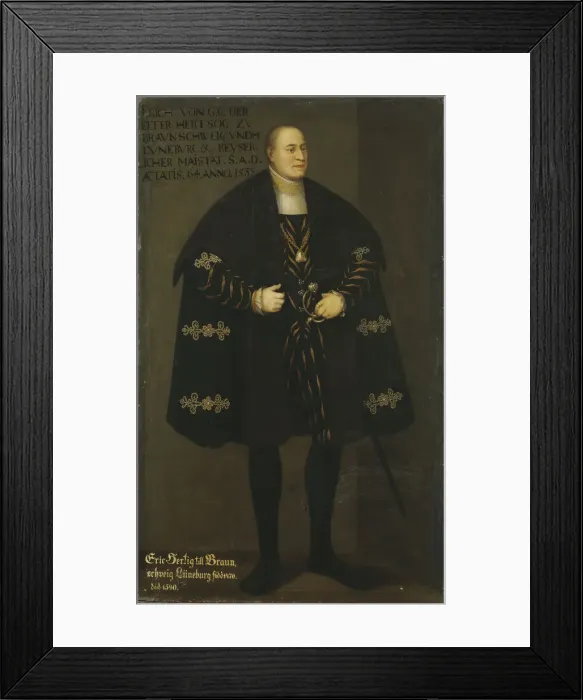 Framed Print : Portrait of Duke Eric I of Brunswick-Luneburg (1470-1540), Prince of Calenberg-Gottingen, 1667 Framed Print : Portrait of Duke Eric I of Brunswick-Luneburg (1470-1540), Prince of Calenberg-Gottingen, 1667