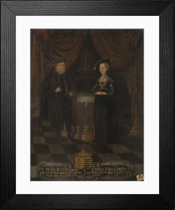 Framed Print : Philip I, Landgrave of Hesse (1504-1567) and Christine of Saxony (1505-1549), Landgravine of Hesse Framed Print : Philip I, Landgrave of Hesse (1504-1567) and Christine of Saxony (1505-1549), Landgravine of Hesse