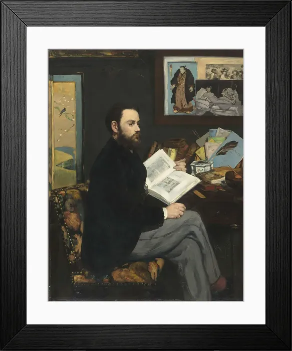 Framed Print : Portrait of Emile Zola (1840-1902), 1868 Framed Print : Portrait of Emile Zola (1840-1902), 1868