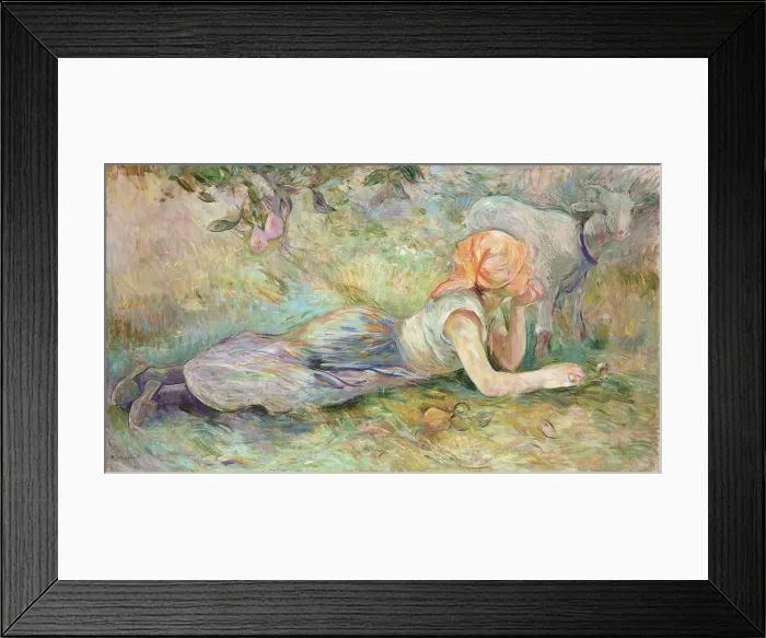 Framed Print : Reclining shepherdess, 1891 Framed Print : Reclining shepherdess, 1891