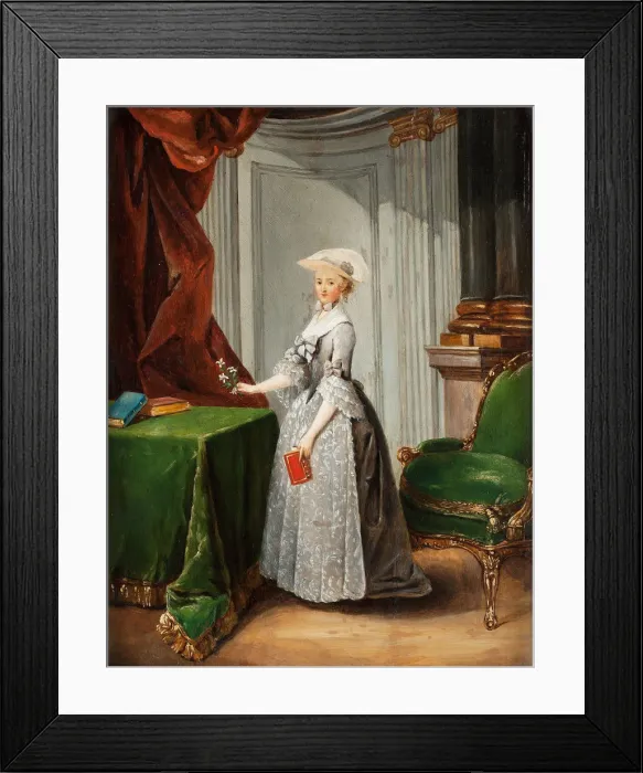 Framed Print : Portrait of Jeanne-Sophie de Vignerot du Plessis (1740-1773), Comtesse d Egmonte