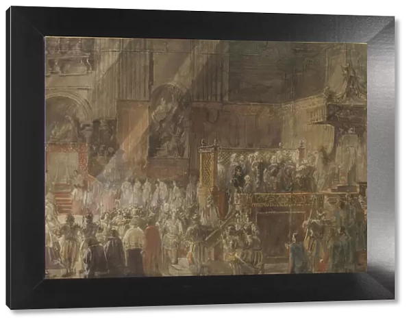 King Gustav III of Sweden Attending Christmas Mass in St Peters Basilica in Vatican, 1783, 1780s