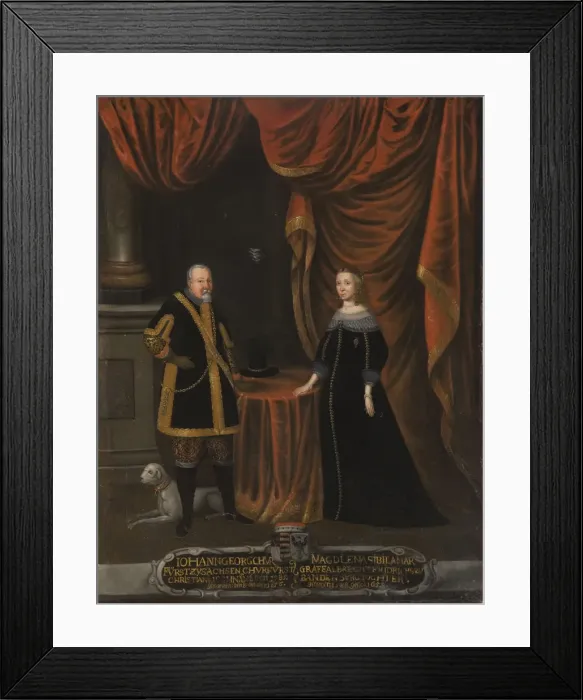 Framed Print : John George I (1585-1656), Elector of Saxony and Magdalene Sibylle of Prussia (1586-1659), Electress Framed Print : John George I (1585-1656), Elector of Saxony and Magdalene Sibylle of Prussia (1586-1659), Electress