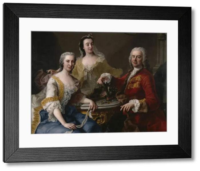 Framed Print : Joseph Angelo de France (1691-1761) with Family, 1748 Framed Print : Joseph Angelo de France (1691-1761) with Family, 1748
