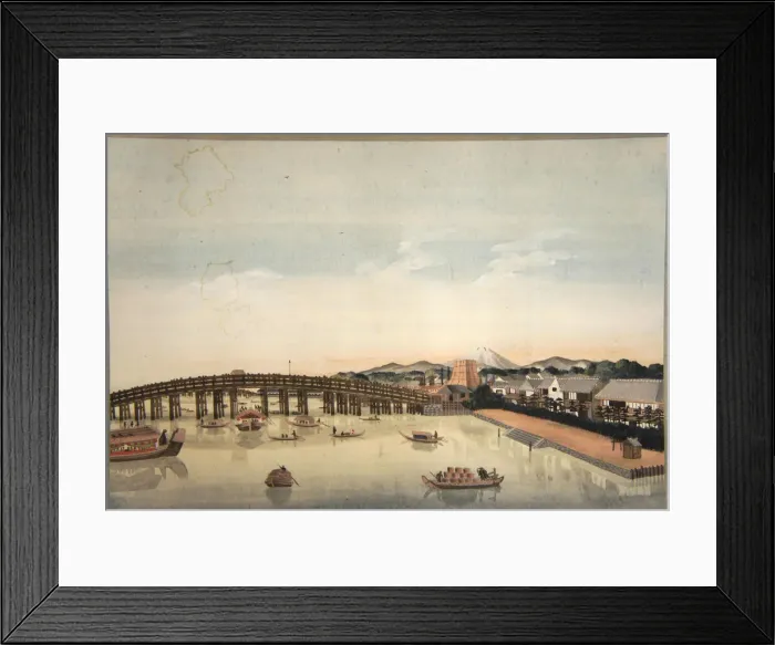 Framed Print : View of the Ryogokubashi over the Sumidagawa River in Edo, 1823-1829 Framed Print : View of the Ryogokubashi over the Sumidagawa River in Edo, 1823-1829