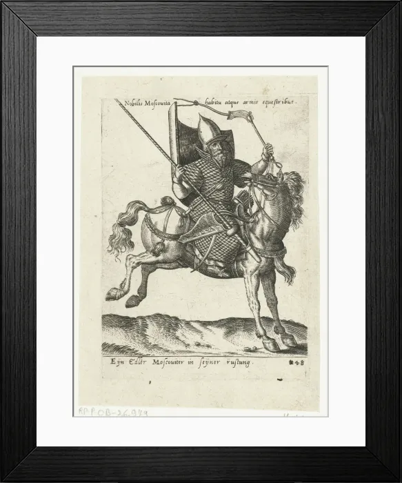 Framed Print : Muscovite nobleman on horseback, 1577 Framed Print : Muscovite nobleman on horseback, 1577