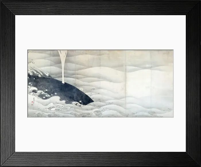 Framed Print : Whale. Folding screen, 1797 Framed Print : Whale. Folding screen, 1797