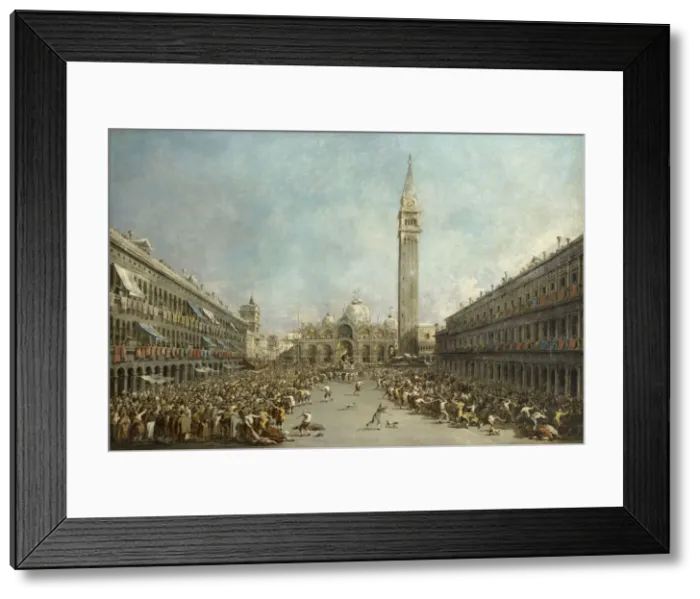 Framed Print : Doge Alvise IV Mocenigo appears on St. Marks Square, ca 1776 Framed Print : Doge Alvise IV Mocenigo appears on St. Marks Square, ca 1776