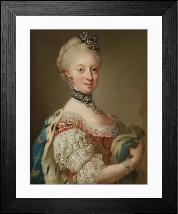 Framed Print : Portrait of Sophia Magdalena of Denmark (1746-1813), Queen of Sweden, 1768