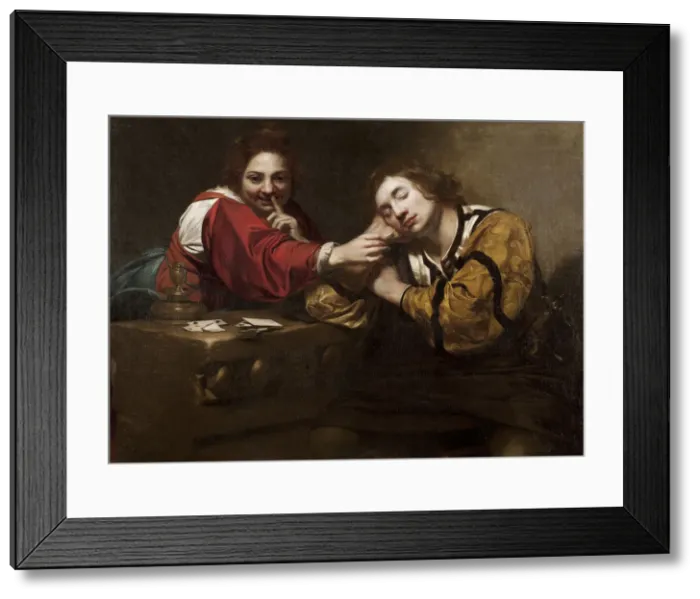 Framed Print : Fortune Telling Scene (Sleeper Awakened by a Young Woman), 1620s Framed Print : Fortune Telling Scene (Sleeper Awakened by a Young Woman), 1620s