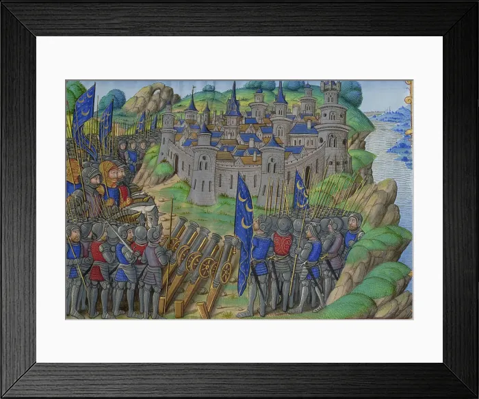 Framed Print : Hannibals army at the city of Naples. Miniature from: Vie d Hannibal by Plutarch, 16th century Framed Print : Hannibals army at the city of Naples. Miniature from: Vie d Hannibal by Plutarch, 16th century