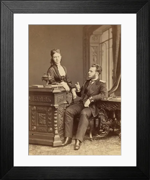 Framed Print : Portrait of Grand Duchess Maria Alexandrovna of Russia (1853-1920) and Grand Duke Alexei Alexandrovi