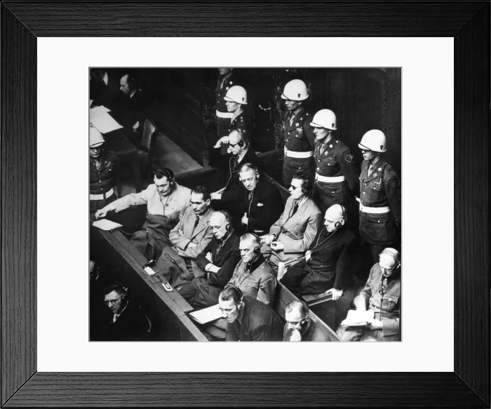 Framed Print : Defendants in the dock at the Nuremberg trials, 1945 Framed Print : Defendants in the dock at the Nuremberg trials, 1945