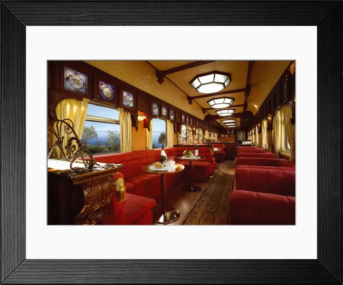 Framed Print : The Golden Eagle Trans-Siberian Express. The Rail Car Restaurant