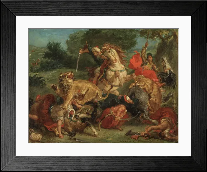 Framed Print : The Lion Hunt, 1855