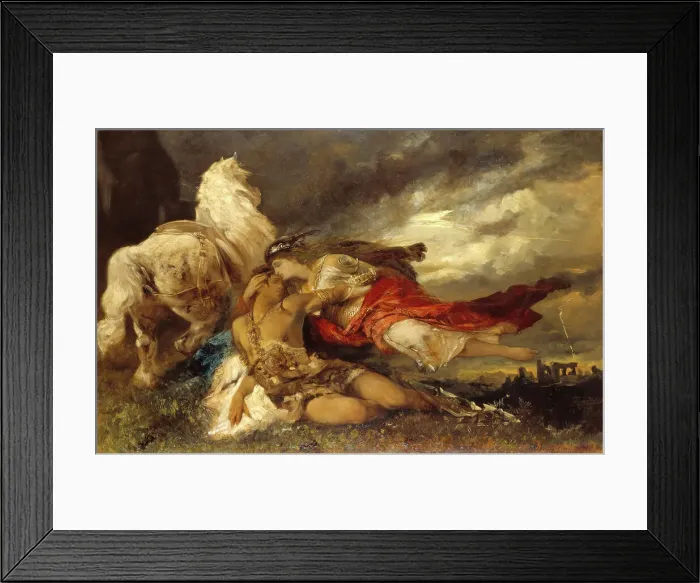 Framed Print : Valkyrie and a Dying Hero