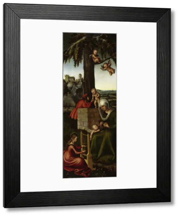 Framed Print : The Education of the Virgin Mary. Altarpiece of the Virgin (right wing), 1510-1515 Framed Print : The Education of the Virgin Mary. Altarpiece of the Virgin (right wing), 1510-1515