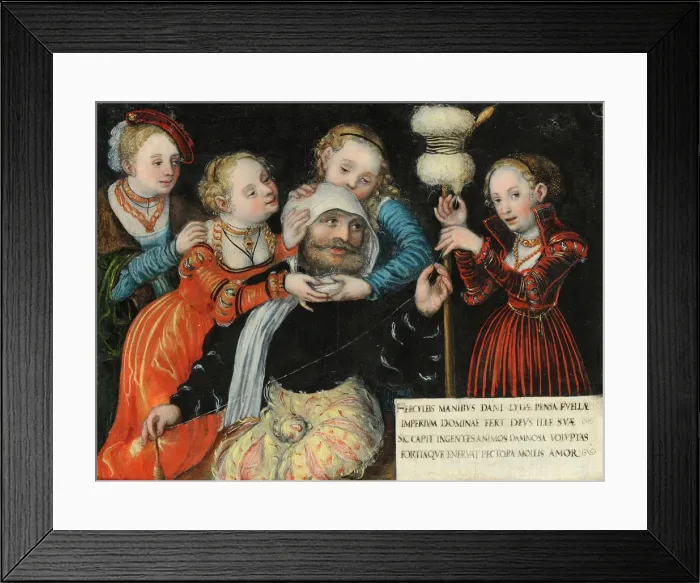 Framed Print : Hercules with Omphale, ca 1537 Framed Print : Hercules with Omphale, ca 1537